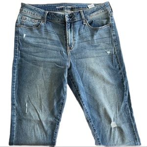 Old Navy Rockstar mid rise size 12 distressed denim jeans 27 1/2 inch inseam.